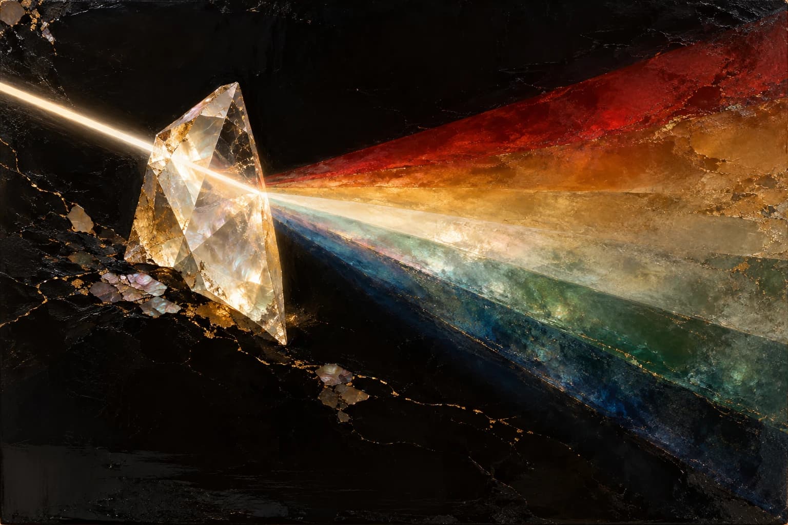 Light offers another way to explore frequency. An artistic interpretation, not a scientific diagram.